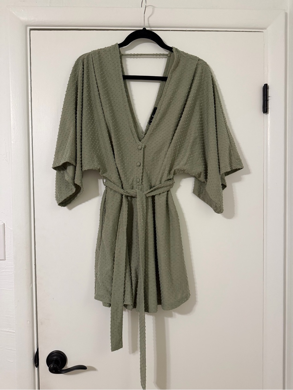 Textured Olive Green Romper